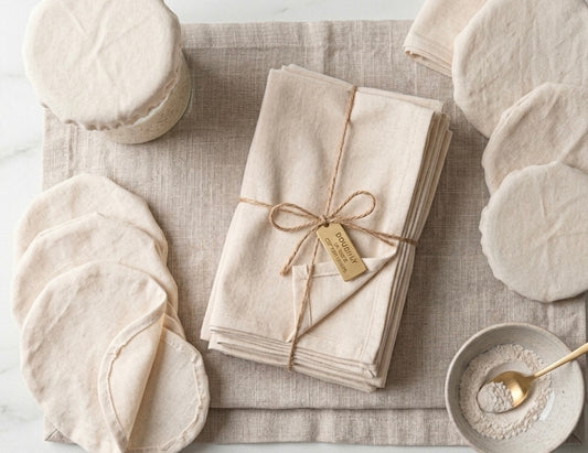Natural Cotton Banneton Liner Set-Doughly (10 pcs)