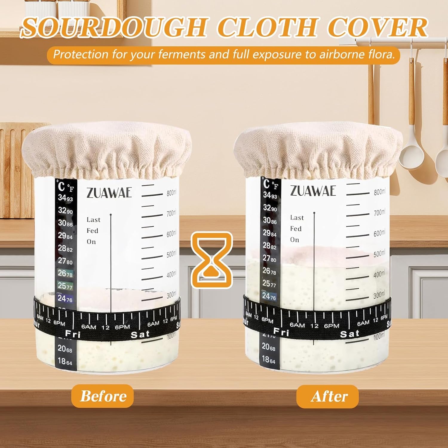 10Pcs Sourdough Starter Jar Cover Cloth, Reusable Cotton Cloth Covers Breathable Sourdough Starter Container Fabric Lid Covers Fits Mason Jars 3-4 Inch