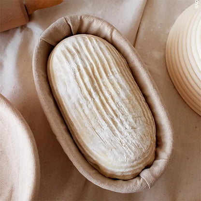 Banneton Bread Proofing Basket Set, 10" Oval Banneton Baskets, Sourdough Bread Baking Supplies with Bread Lame, Dough Whisk, C