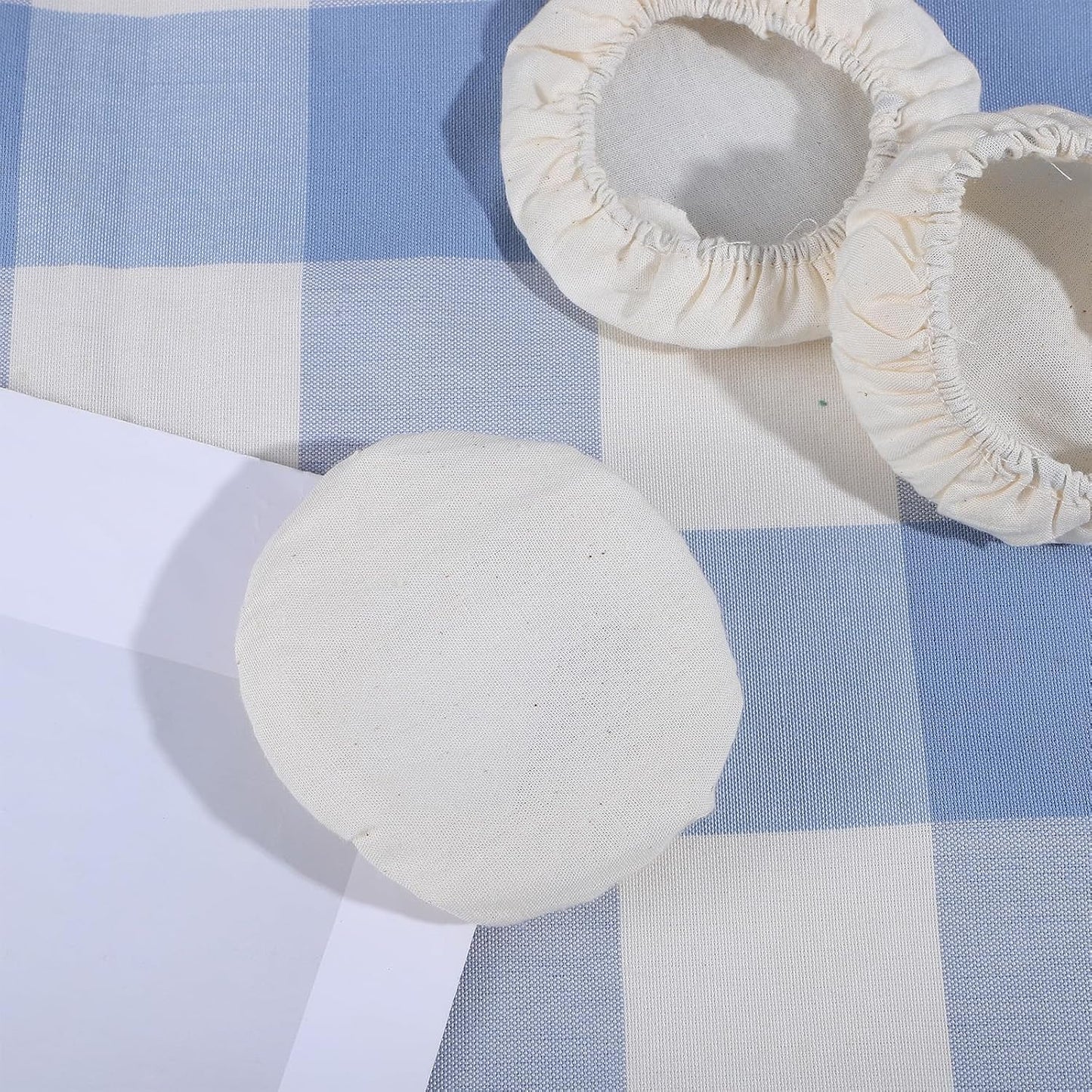 10Pcs Sourdough Starter Jar Cover Cloth, Reusable Cotton Cloth Covers Breathable Sourdough Starter Container Fabric Lid Covers Fits Mason Jars 3-4 Inch