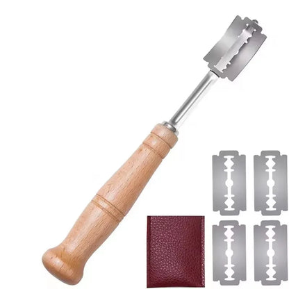 1Pc-Wooden Handle Curved Bread Slicer Creative Stainless Steel Bread Shaping Knife Dough Dividing Knife
